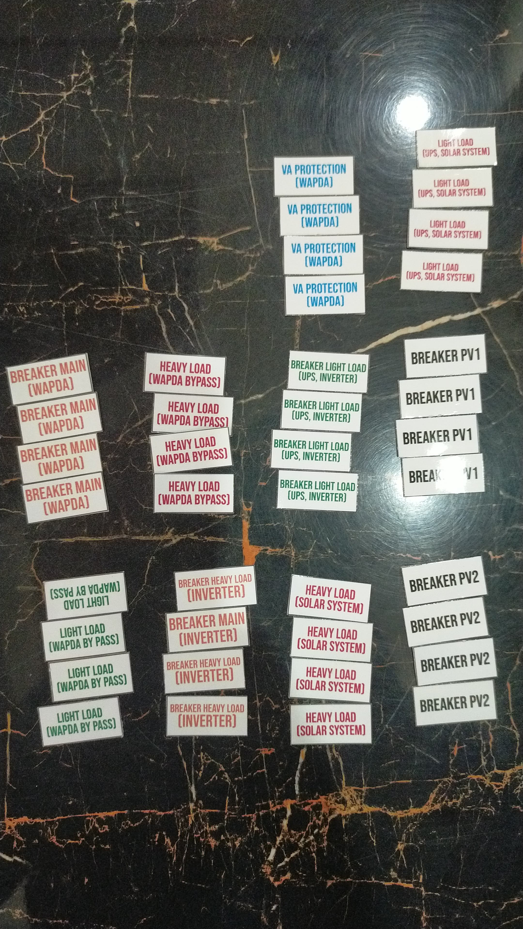 Solar & Electrical DB Box Labels / Tags – Complete Set for AC & DC DB | Breaker, Voltage Protector & Changeover Stickers 6