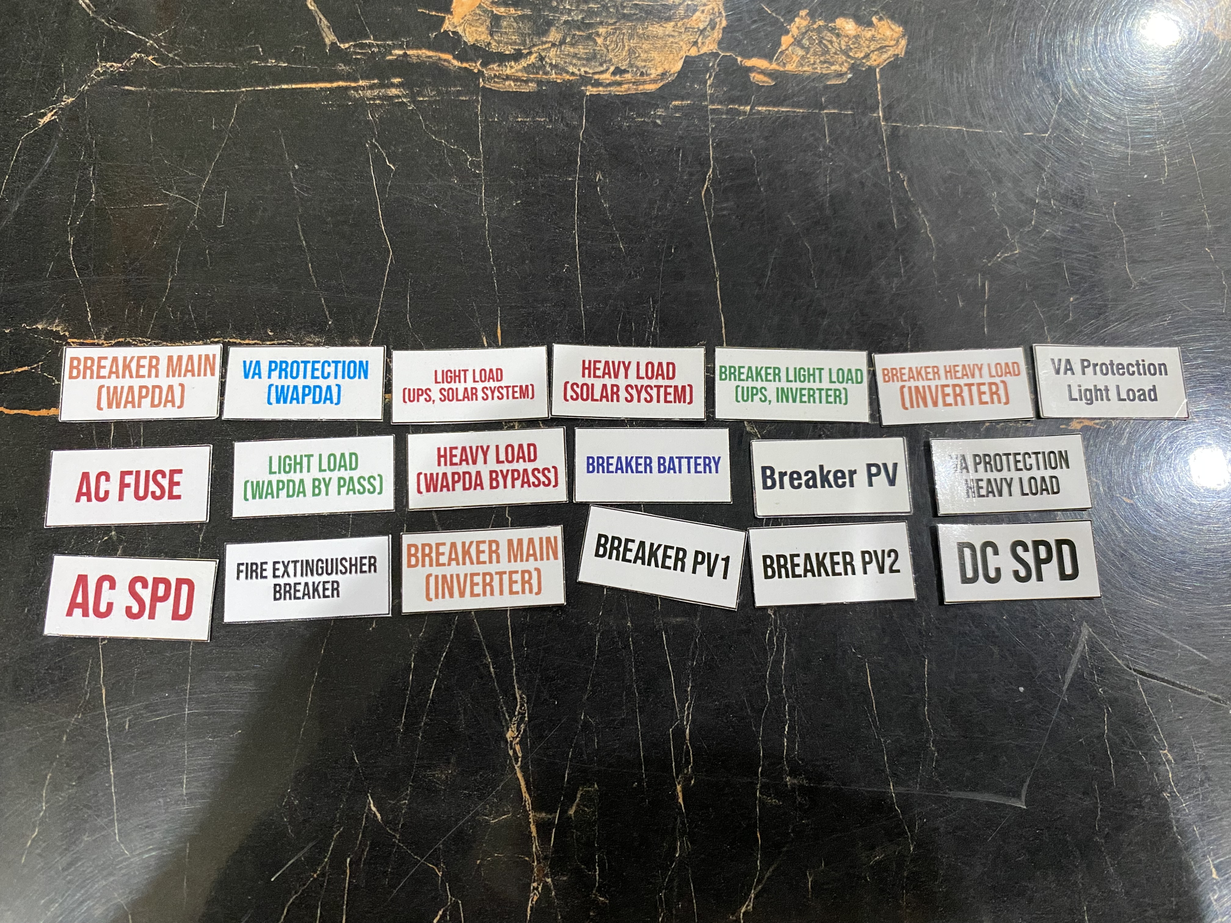 Solar & Electrical DB Box Labels / Tags – Complete Set for AC & DC DB | Breaker, Voltage Protector & Changeover Stickers 9